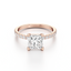 Princess-cut Engagement Ring with a Pavé Diamond Band
