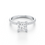 Princess-cut Engagement Ring with a Pavé Diamond Band