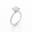 Princess-cut Engagement Ring with a Pavé Diamond Band