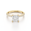 Princess-cut Engagement Ring with a Pavé Diamond Band