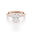 Oval-cut Engagement Ring with a Pavé Diamond Band