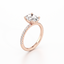 Oval-cut Engagement Ring with a Pavé Diamond Band