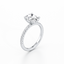 Oval-cut Engagement Ring with a Pavé Diamond Band