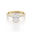 Oval-cut Engagement Ring with a Pavé Diamond Band