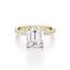 Emerald-cut Engagement Ring with a Pavé Diamond Band