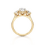 Oval-cut Three Stone Engagement Ring with Round Side Stones in Gold