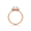 Three Stone Engagement Ring with Baguette Side Stones in Gold