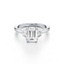 Three Stone Engagement Ring with Baguette Side Stones in Gold