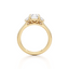 Three Stone Engagement Ring with Baguette Side Stones in Gold