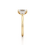 Three Stone Engagement Ring with Baguette Side Stones in Gold
