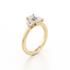 Three Stone Engagement Ring with Baguette Side Stones in Gold