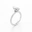 Pear-cut Secret Halo Engagement Ring with a Pavé Diamond Band