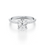 Oval-cut Secret Halo Engagement Ring with a Pavé Diamond Band
