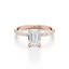 Emerald-cut Secret Halo Engagement Ring with a Pavé Diamond Band