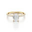 Emerald-cut Secret Halo Engagement Ring with a Pavé Diamond Band