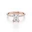 Emerald-cut Engagement Ring with a Three Row Pavé Diamond Band