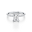 Emerald-cut Engagement Ring with a Three Row Pavé Diamond Band