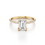 Emerald-cut Engagement Ring with a Three Row Pavé Diamond Band