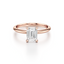 Emerald-cut Engagement Ring with a Knife Edge Gold Band