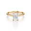 Emerald-cut Engagement Ring with a Knife Edge Gold Band