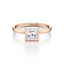 Princess-cut Bezel Set Engagement Ring with a Gold Band