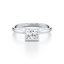Princess-cut Bezel Set Engagement Ring with a Gold Band