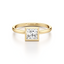 Princess-cut Bezel Set Engagement Ring with a Gold Band
