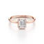 Emerald-cut Bezel Set Engagement Ring with a Gold Band