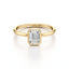 Emerald-cut Bezel Set Engagement Ring with a Gold Band